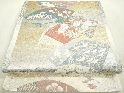 平和屋着物◎六通柄袋帯 地紙重ね花文 金銀糸 逸品 DAAH9592tw