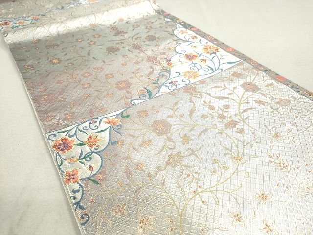 平和屋着物◎佐賀錦 六通柄袋帯 更紗花文 金銀糸 逸品 DAAH9658tw