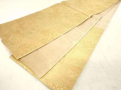 平和屋着物◎六通柄袋帯 舞扇花文 金糸 逸品 DAAH9522tw