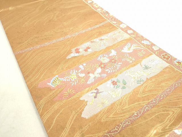 平和屋着物◎六通柄袋帯 唐織 花鳥文 金銀糸 逸品 DAAH9523tw