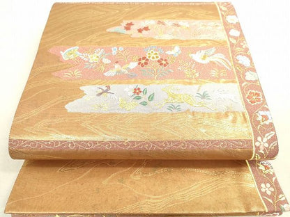 平和屋着物◎六通柄袋帯 唐織 花鳥文 金銀糸 逸品 DAAH9523tw