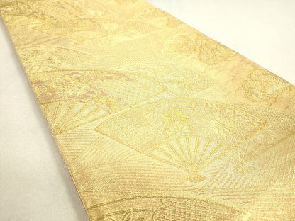 平和屋着物◎六通柄袋帯 舞扇花文 金糸 逸品 DAAH9522tw