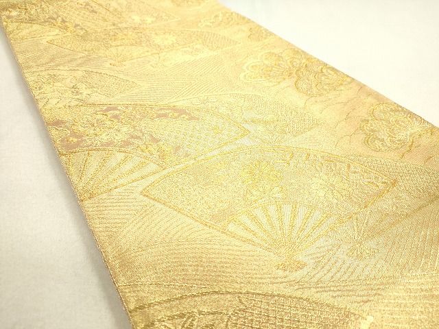 平和屋着物◎六通柄袋帯 舞扇花文 金糸 逸品 DAAH9522tw