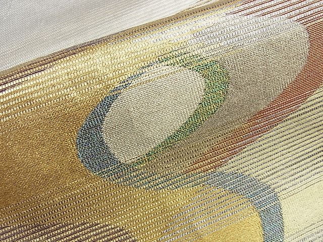 平和屋着物■佐賀錦 太鼓柄袋帯 流水文 金銀糸 逸品 BAAI9649du
