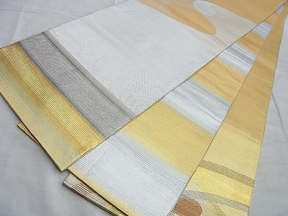平和屋着物■佐賀錦 太鼓柄袋帯 流水文 金銀糸 逸品 BAAI9649du