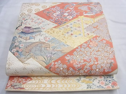 平和屋着物■六通柄袋帯 唐織 錦繍小袖文 金糸 逸品 BAAI9691du
