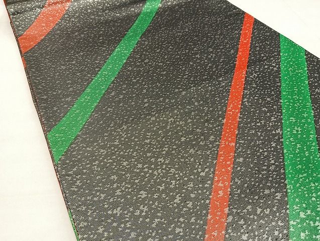 平和屋着物◎全通柄袋帯 斜線文 銀糸 逸品 BAAJ5225ea