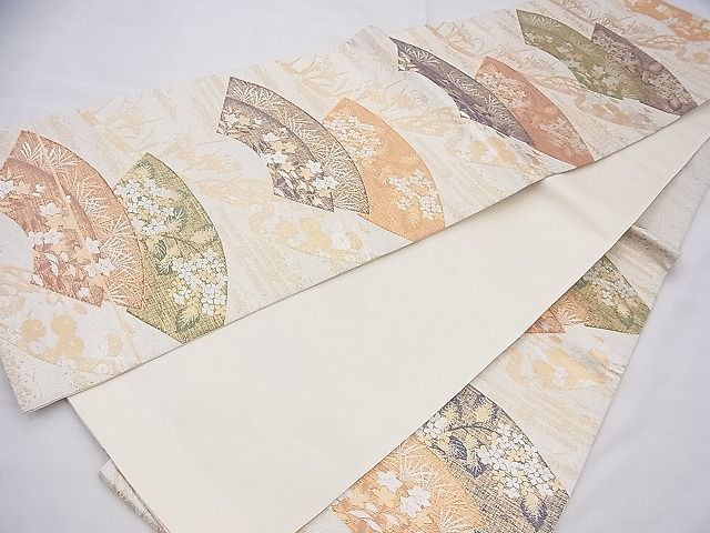 平和屋着物◎六通柄袋帯 地紙花文 金銀糸 逸品 BAAI6474th