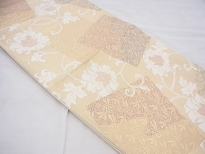 平和屋着物◎六通柄袋帯 唐織 花唐草文 金糸 逸品 BAAI6467th
