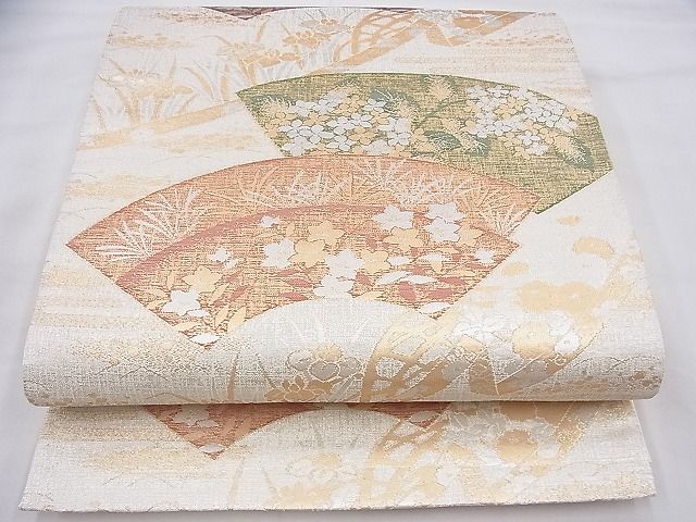 平和屋着物◎六通柄袋帯 地紙花文 金銀糸 逸品 BAAI6474th