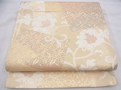 平和屋着物◎六通柄袋帯 唐織 花唐草文 金糸 逸品 BAAI6467th