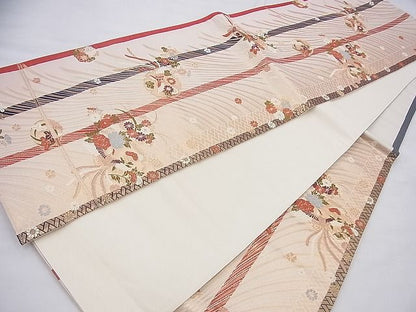 平和屋着物◎六通柄袋帯 唐織 雪輪花鳥文 金糸 逸品 BAAI6482th