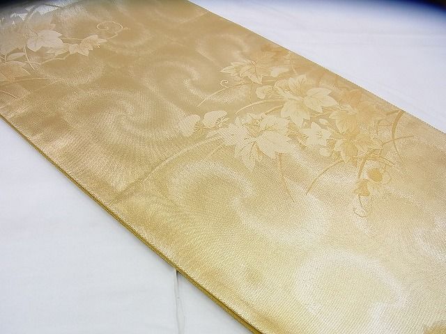 平和屋着物◎六通柄袋帯 草花文 工芸引箔 逸品 BAAJ0024th