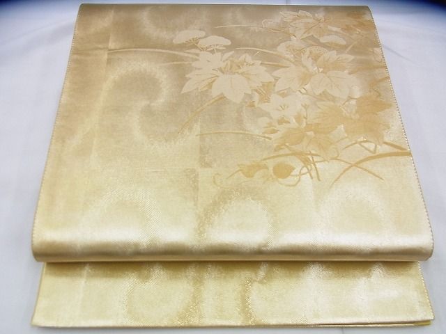 平和屋着物◎六通柄袋帯 草花文 工芸引箔 逸品 BAAJ0024th
