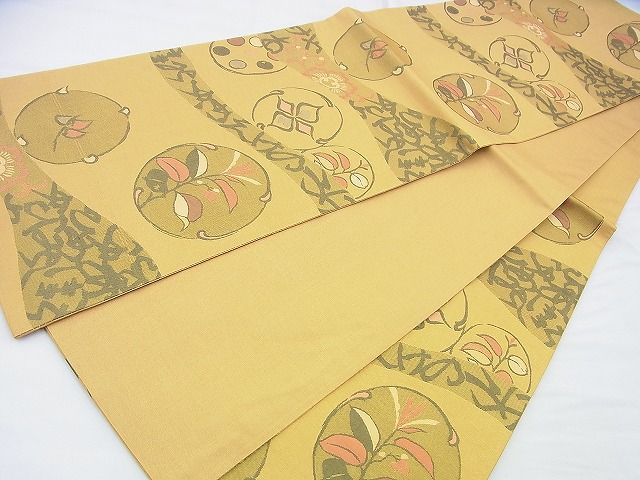 平和屋着物◎六通柄袋帯 明日香 花丸文 逸品 BAAJ0054th