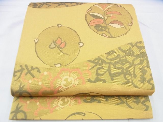 平和屋着物◎六通柄袋帯 明日香 花丸文 逸品 BAAJ0054th