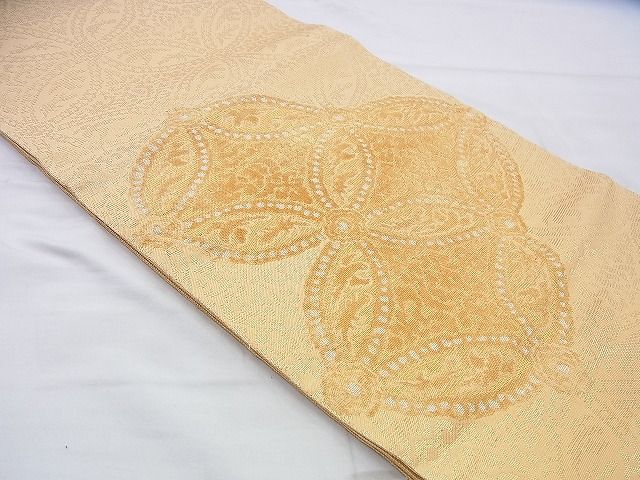 平和屋着物◎太鼓柄袋帯 七宝文様 金糸 逸品 BAAJ0068th
