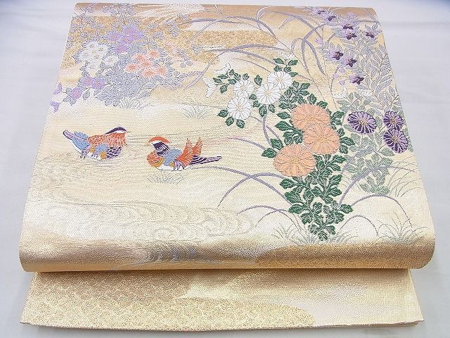 平和屋着物◎六通柄袋帯 唐織 日本屏風紋 金糸 逸品 BAAJ0077th