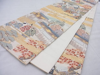 平和屋着物◎六通柄袋帯 唐織 春秋鎌倉 金糸 逸品 BAAI0495if