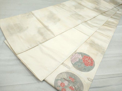 平和屋着物◎六通太鼓柄袋帯 唐織 天井花丸文 逸品 DAAG3947ea
