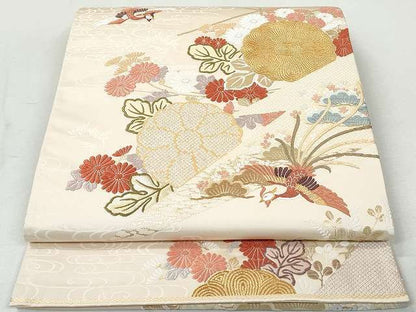 平和屋着物◎六通柄袋帯 唐織 慶兆 訪壽飛鳥 金糸 逸品 DAAH7043ea