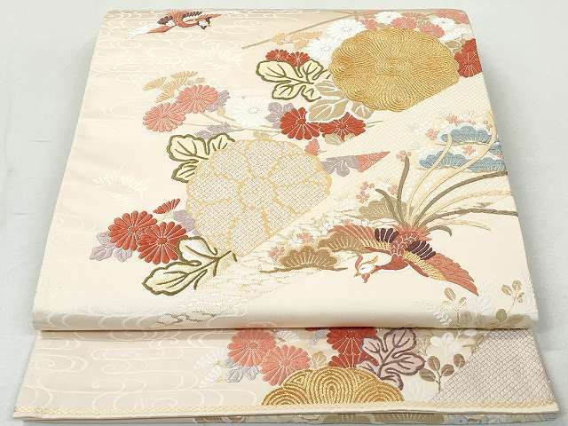 平和屋着物◎六通柄袋帯 唐織 慶兆 訪壽飛鳥 金糸 逸品 DAAH7043ea