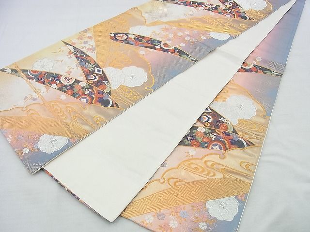 平和屋着物◎西陣 六通柄袋帯 唐織 雪輪慶長文 金銀糸 逸品 BAAI5944jm