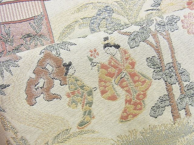 平和屋着物◎佐賀錦 六通柄袋帯 鳳凰桃山文様 金糸 逸品 BAAI5940jm
