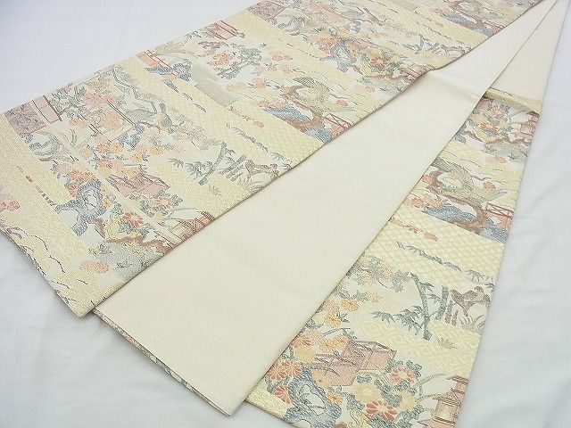 平和屋着物◎佐賀錦 六通柄袋帯 鳳凰桃山文様 金糸 逸品 BAAI5940jm