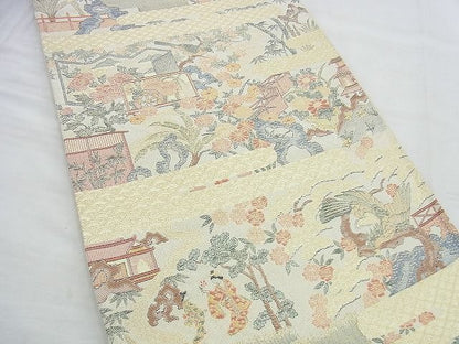 平和屋着物◎佐賀錦 六通柄袋帯 鳳凰桃山文様 金糸 逸品 BAAI5940jm