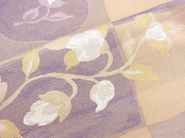 平和屋着物◎六通柄袋帯 市松花文 逸品 BAAI5932jm
