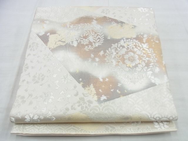 平和屋着物◎六通柄袋帯 宝相華 銀糸 引箔 逸品 BAAI5966jm