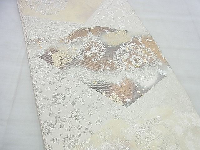 平和屋着物◎六通柄袋帯 宝相華 銀糸 引箔 逸品 BAAI5966jm