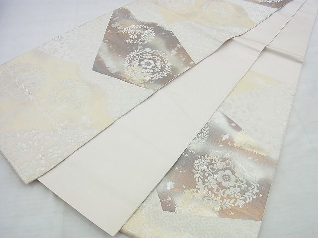 平和屋着物◎六通柄袋帯 宝相華 銀糸 引箔 逸品 BAAI5966jm