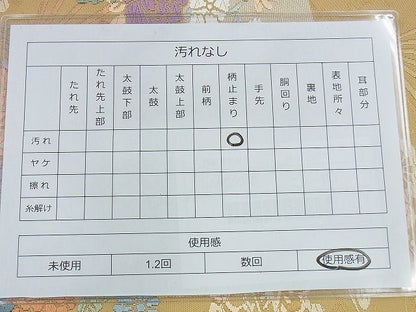 平和屋着物◎六通柄袋帯 唐織 扇面花車文 金糸 逸品 BAAI5961jm