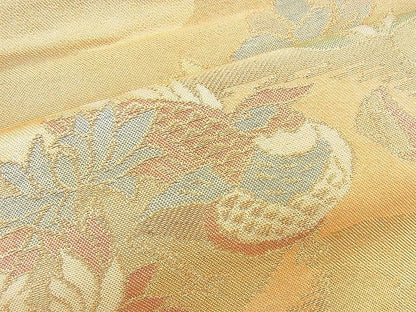 平和屋着物◎西陣 宮田織物謹製 六通柄袋帯 花鳥文 金糸 逸品 BAAI5952jm