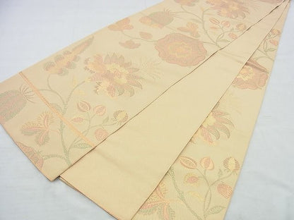 平和屋着物◎全通柄 本袋帯 花唐草文 金糸 逸品 BAAI5953jm