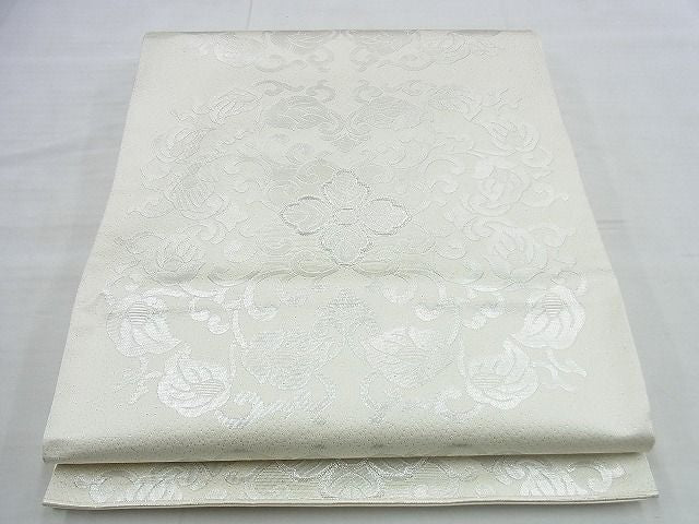 平和屋着物◎六通柄袋帯 宝相華 銀糸 逸品 BAAI5995jm