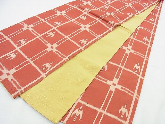 平和屋着物◎全通柄袋帯 紬地 昇り鶴 逸品 BAAI5987jm