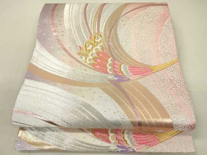 平和屋着物◎六通柄袋帯 孔雀羽文 金銀糸 逸品 DAAG7158ma