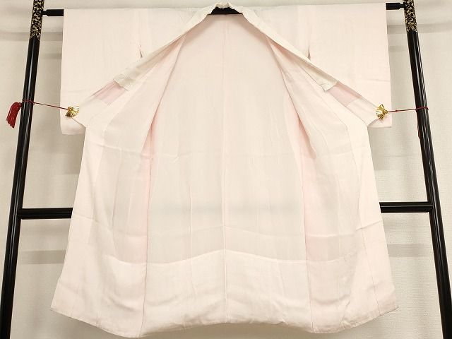 平和屋着物■長襦袢　袷　立波扇面草花地紋　正絹　逸品　AAAJ2818Abw