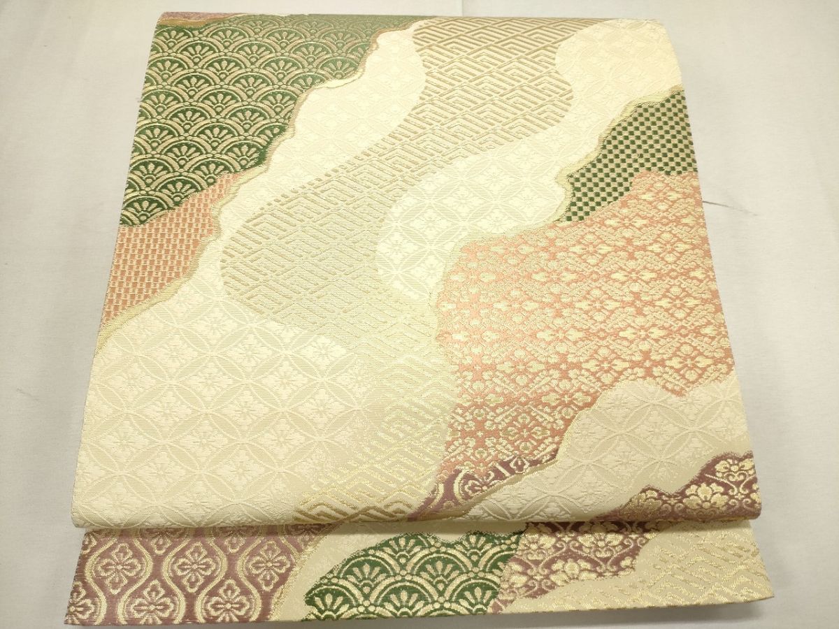 平和屋着物◎六通柄袋帯　道長草花文　匠や　金糸　逸品　CAAG5412ak