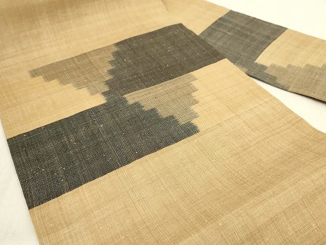 平和屋本店■極上　夏物　芭蕉布　手積み芭蕉糸100％　九寸名古屋帯　段違い　たとう紙付き　逸品　未使用　KAAA1570kk4