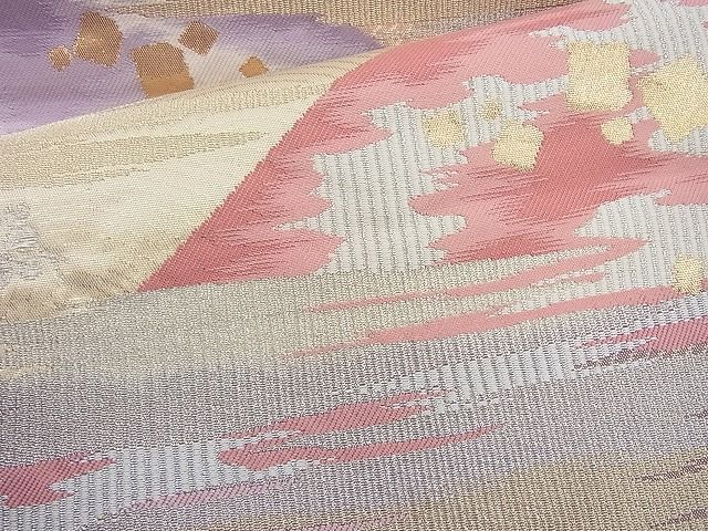 平和屋着物◎六通柄袋帯 箔散らし遠山霞文 金糸 逸品 BAAI6832cm
