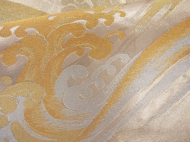 平和屋着物◎六通柄袋帯 立波文様 金銀糸 逸品 BAAI6846cm