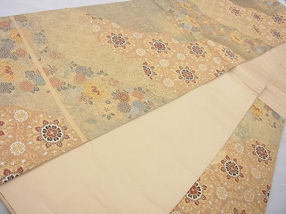 平和屋着物◎六通柄袋帯 唐織 銀紫煌 道長小紬華文 金糸 逸品 BAAI6854cm
