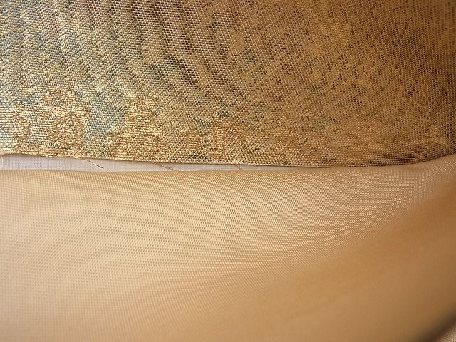 平和屋着物◎六通柄袋帯 唐織 銀紫煌 道長小紬華文 金糸 逸品 BAAI6854cm