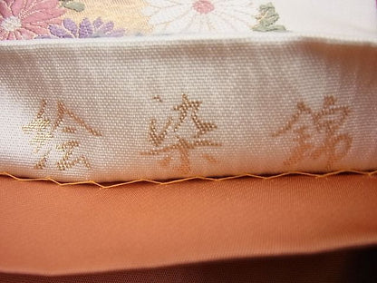 平和屋着物◎六通柄袋帯 唐織 清華有職文 絵染錦 金糸 逸品 BAAI6872cm