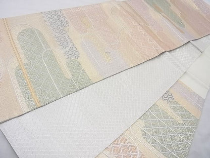 平和屋着物◎佐賀錦 六通柄袋帯 ヱ霞有職文 金銀糸 逸品 BAAI6924cm