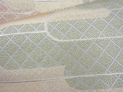 平和屋着物◎佐賀錦 六通柄袋帯 ヱ霞有職文 金銀糸 逸品 BAAI6924cm